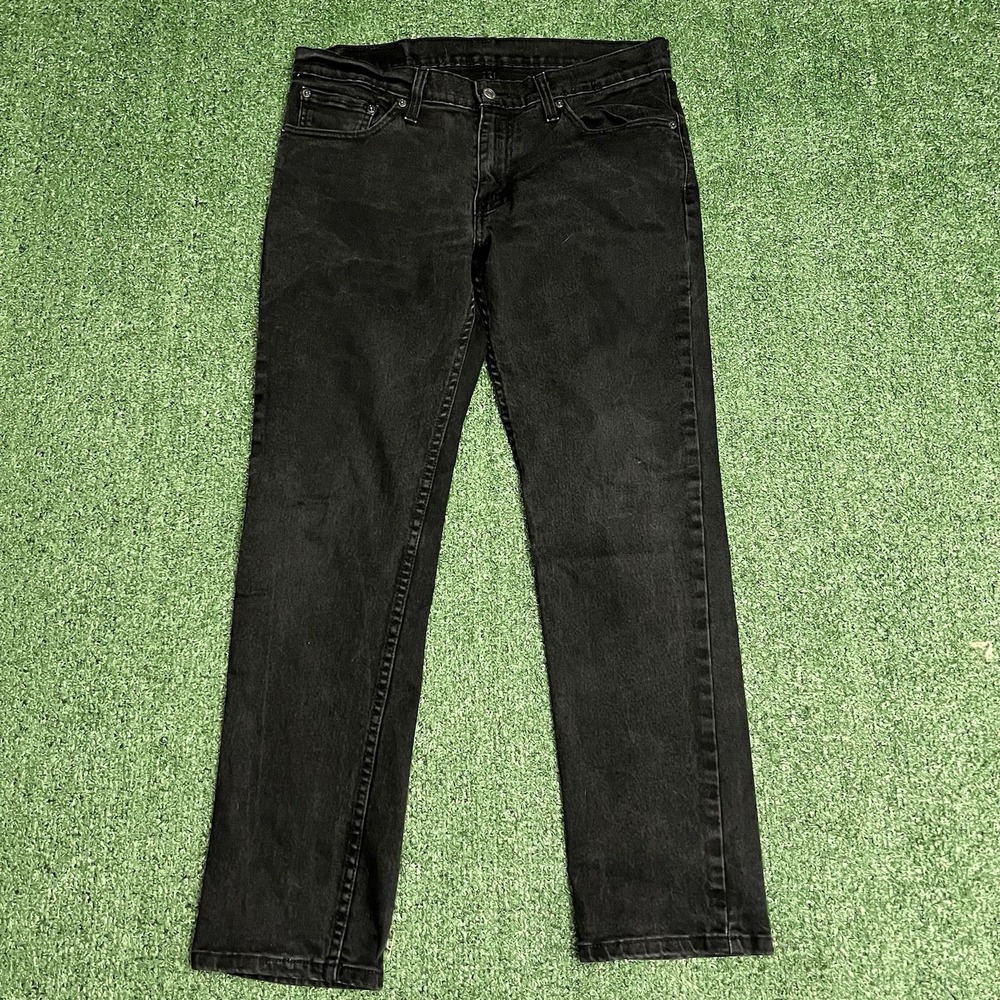 Levis 511 Slim Fit Jeans Mens 32 Black Denim Logo Cotton Stretch Mid Rise 32x30